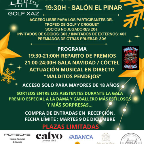 Gala de Navidad de Golf Xaz, sábado 13 de diciembre